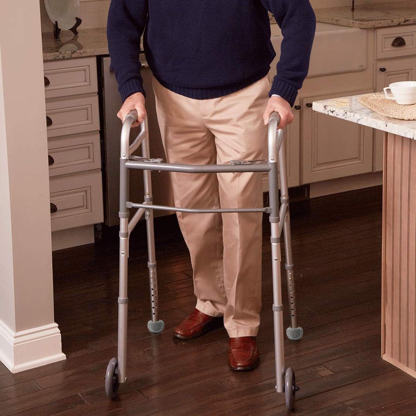 ANCKNE 4 PCS Precut Walker Tennis Balls, Walkers Legs Universal Precut Glide Balls,Heavy Duty Long Lasting Felt Pad Glide Coverings for Furniture Legs and Floor Protection