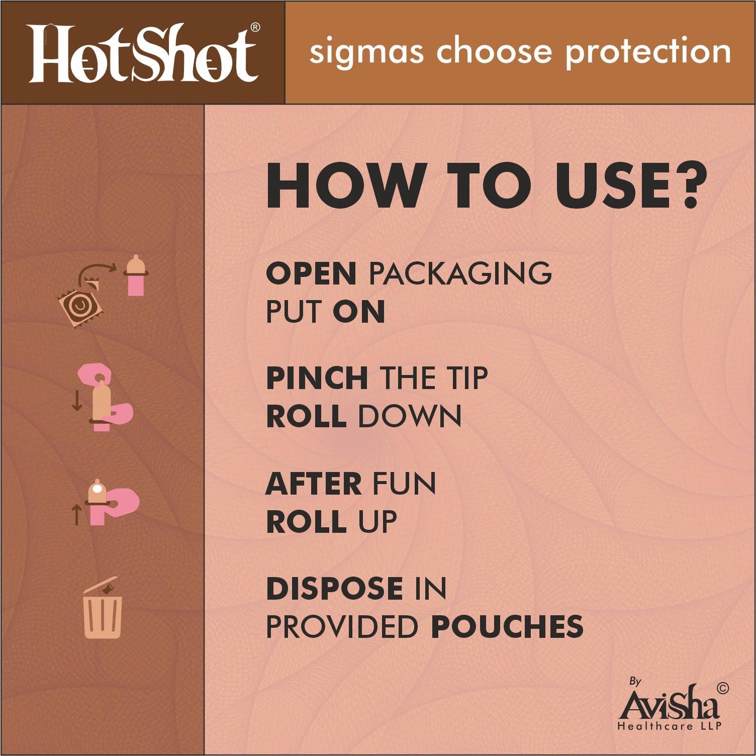 HOT SHOT HOT SHOT Chocolate Flavored Condom for Men -10 Count