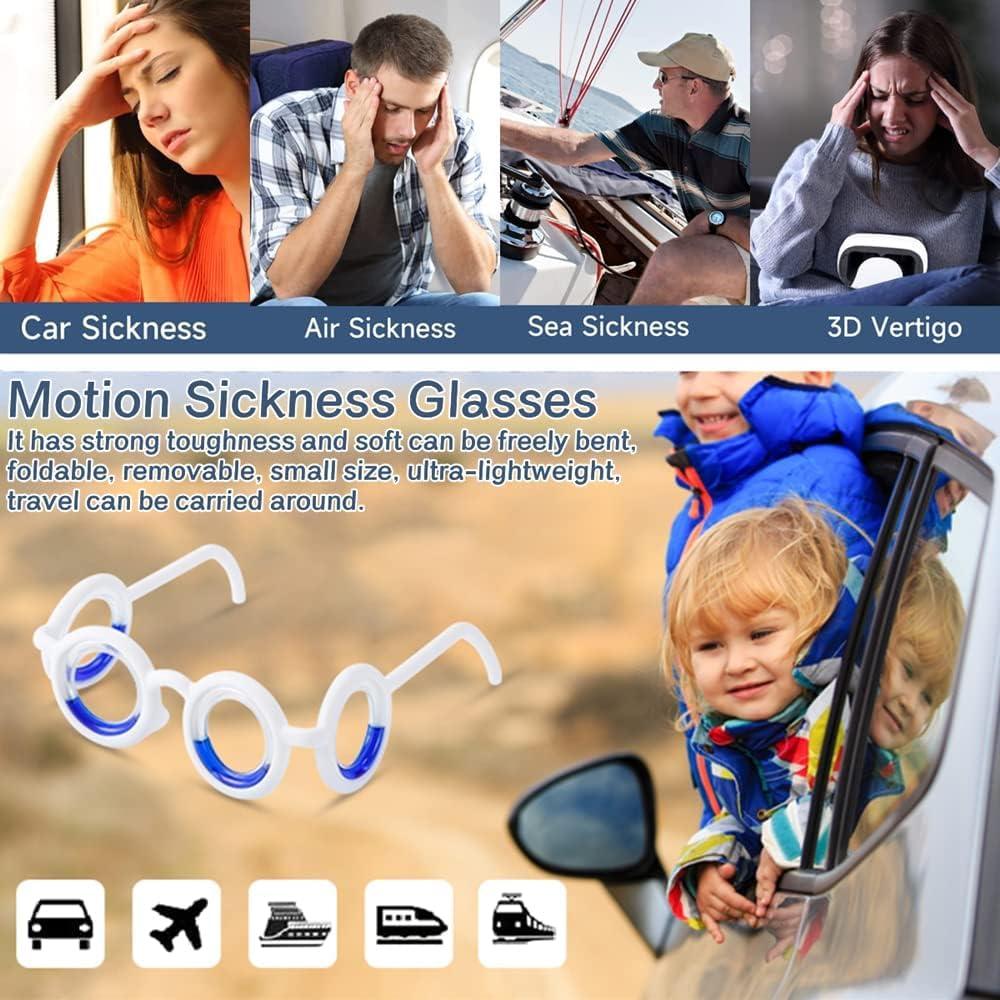 SHOPVILLA SHOPVILLA Motion Sickness Glasses Anti vomiting Eyewear Ultra-Light Nausea Relief Glasses Without Len Portable Car Airsick Seasickness Glass for Travel Goggles Plane Glasses Accessories for Adult Kid
