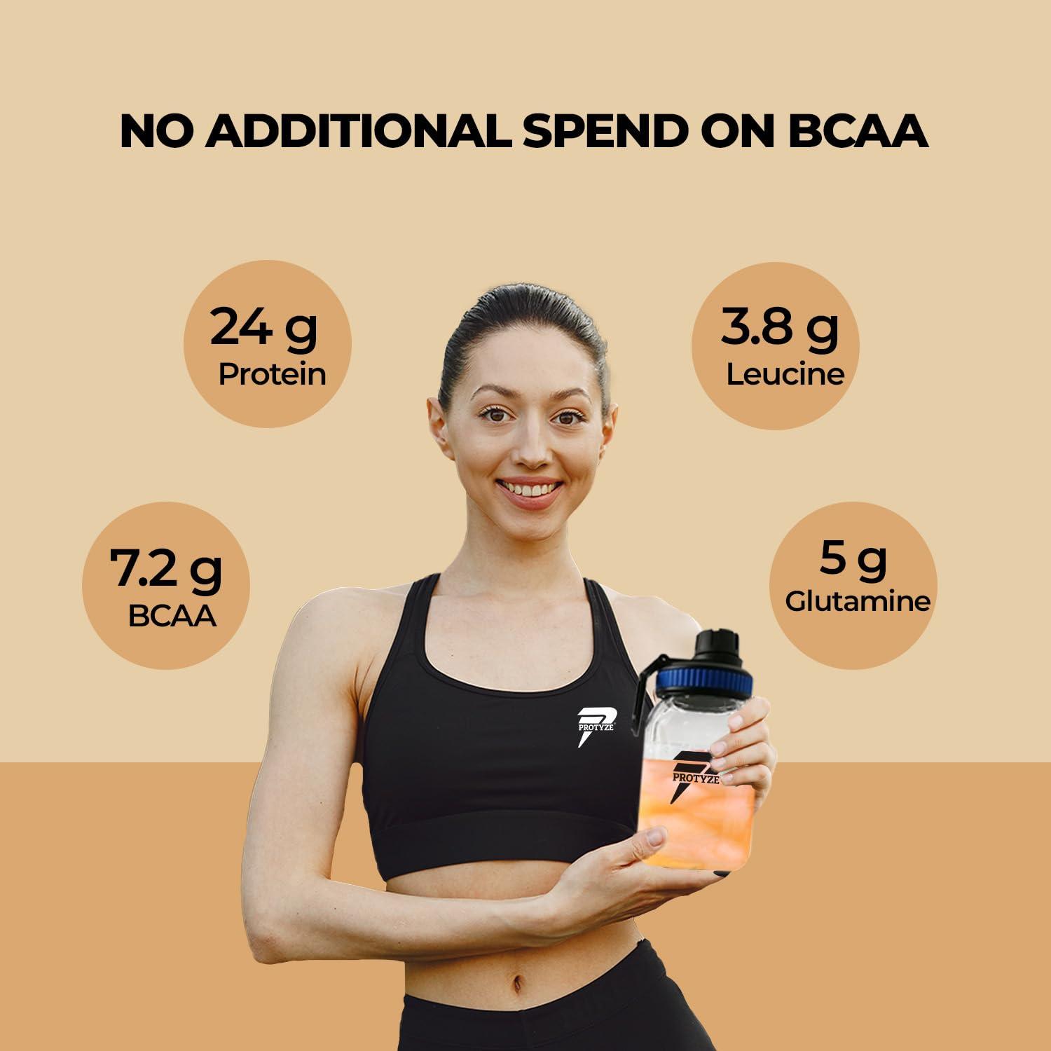 Protyze Protyze Anytime Clear Whey Protein | 24 g Protein/Scoop | 7.2 g BCAA | Gluten-Free | Low Carb | Light and Refreshing | Muscle Growth & Recovery (Orange Squash, 15 Servings)