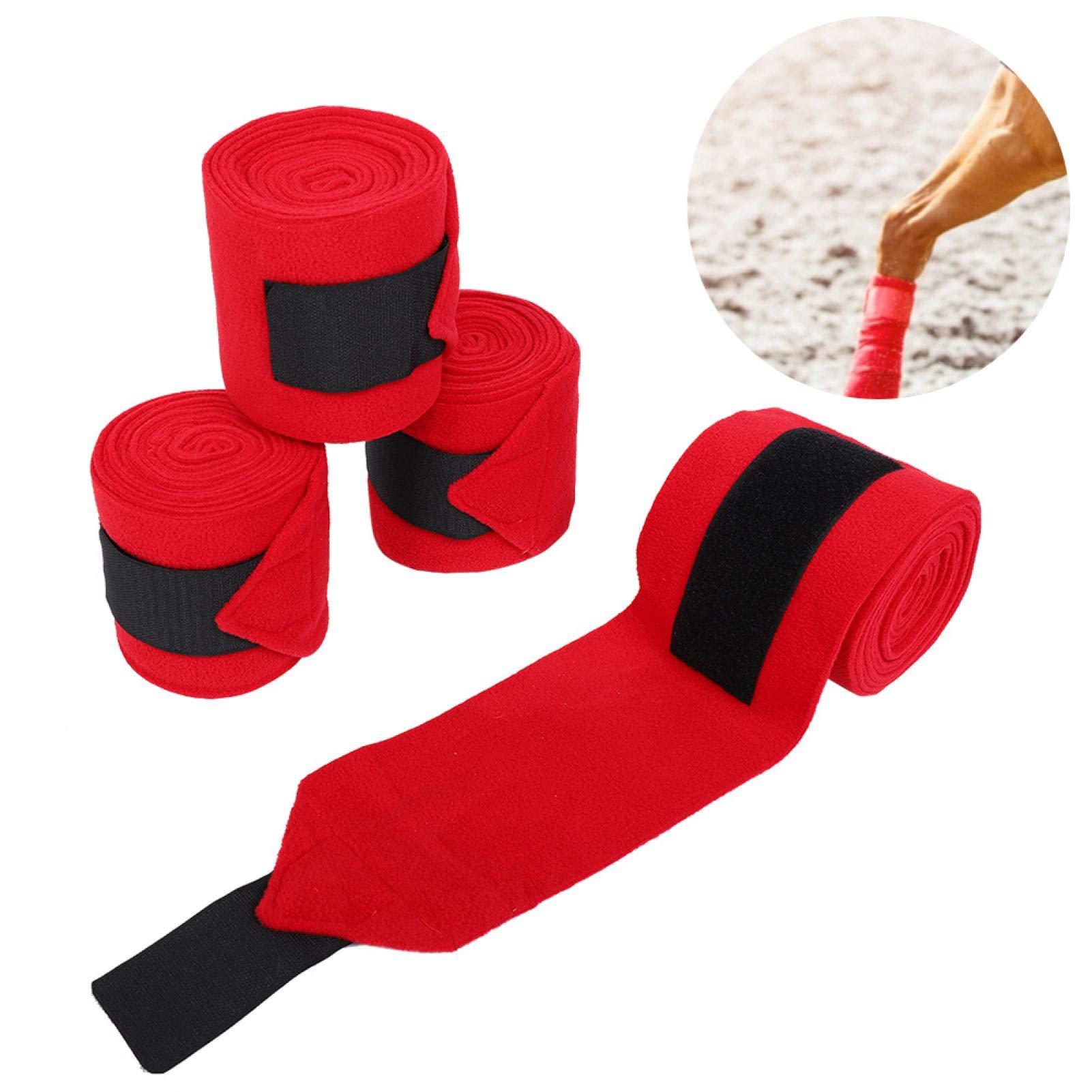 POMK Horse Leg Bandage, Red Breathable Horse Leg Wraps Bandage, Portable for Swelling Ankle Sprains