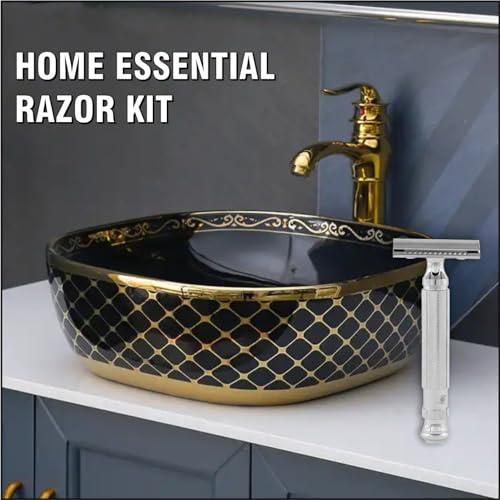 PEARL PEARL Men Shaving Double Edge Safety Razor L-55 ( Close Comb,Chrome)