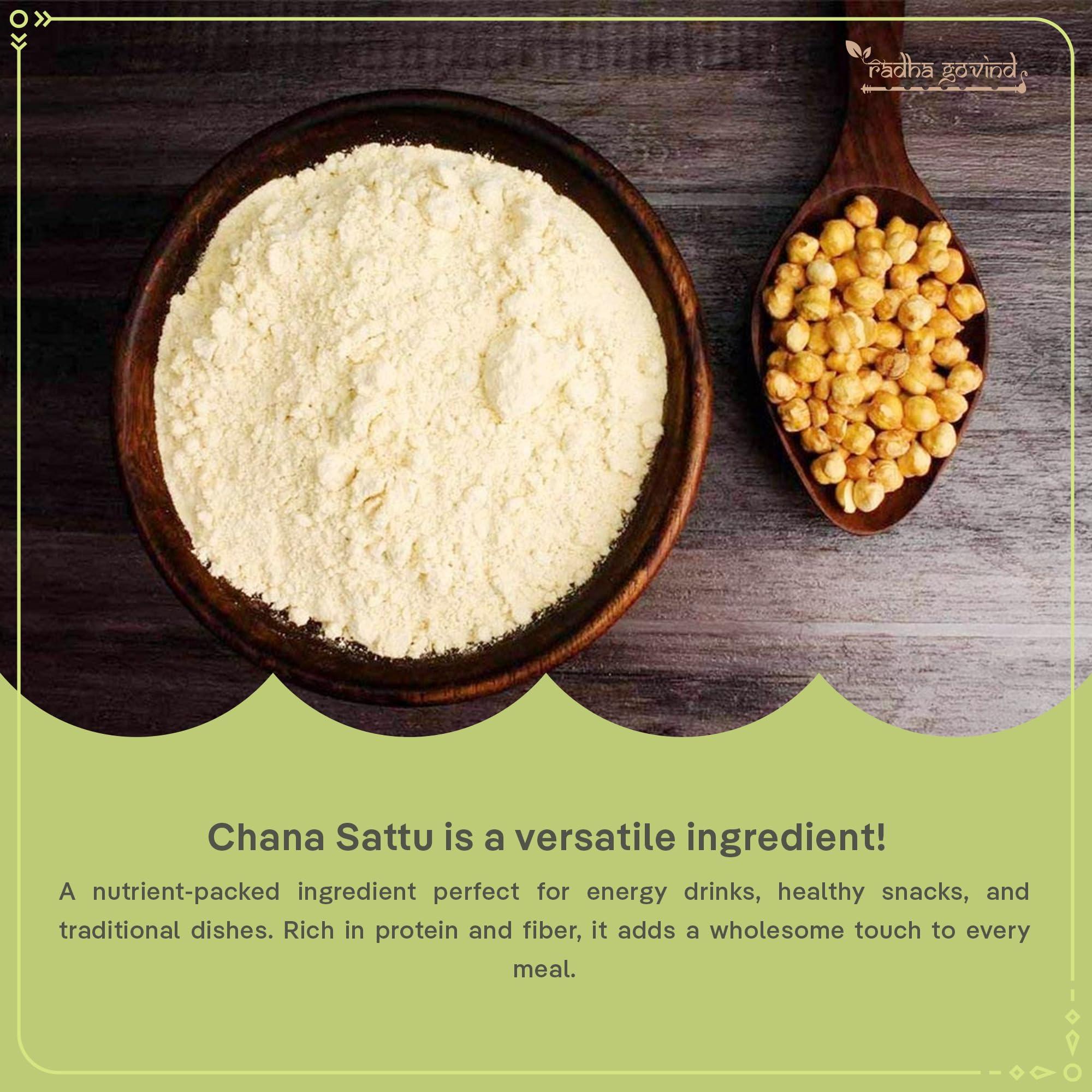 RADHA GOVIND Radha Govind Organic Chana Sattu Powder | Fiber-Rich Sattu 1Kg
