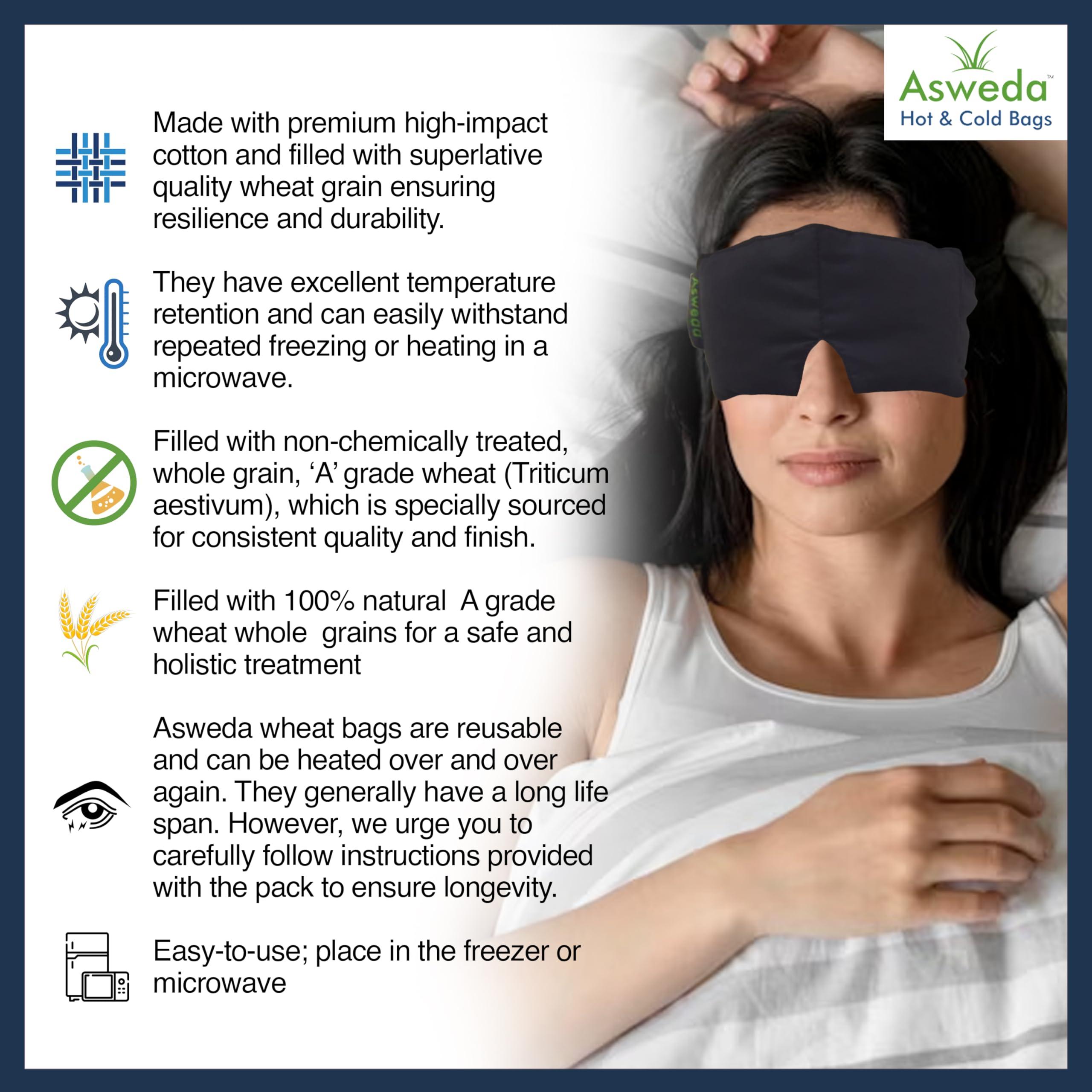 Asweda Hot & Cold Bags Asweda Hot & Cold Bags Eye Pack For Dry Eyes/Tired Eyes/Relaxation. Natural Hot & Cold Soothing Wheat Bag. Warm Or Cold Compress Eye Mask For Dry Eyes. Reusable, Microwaveable (Blue)