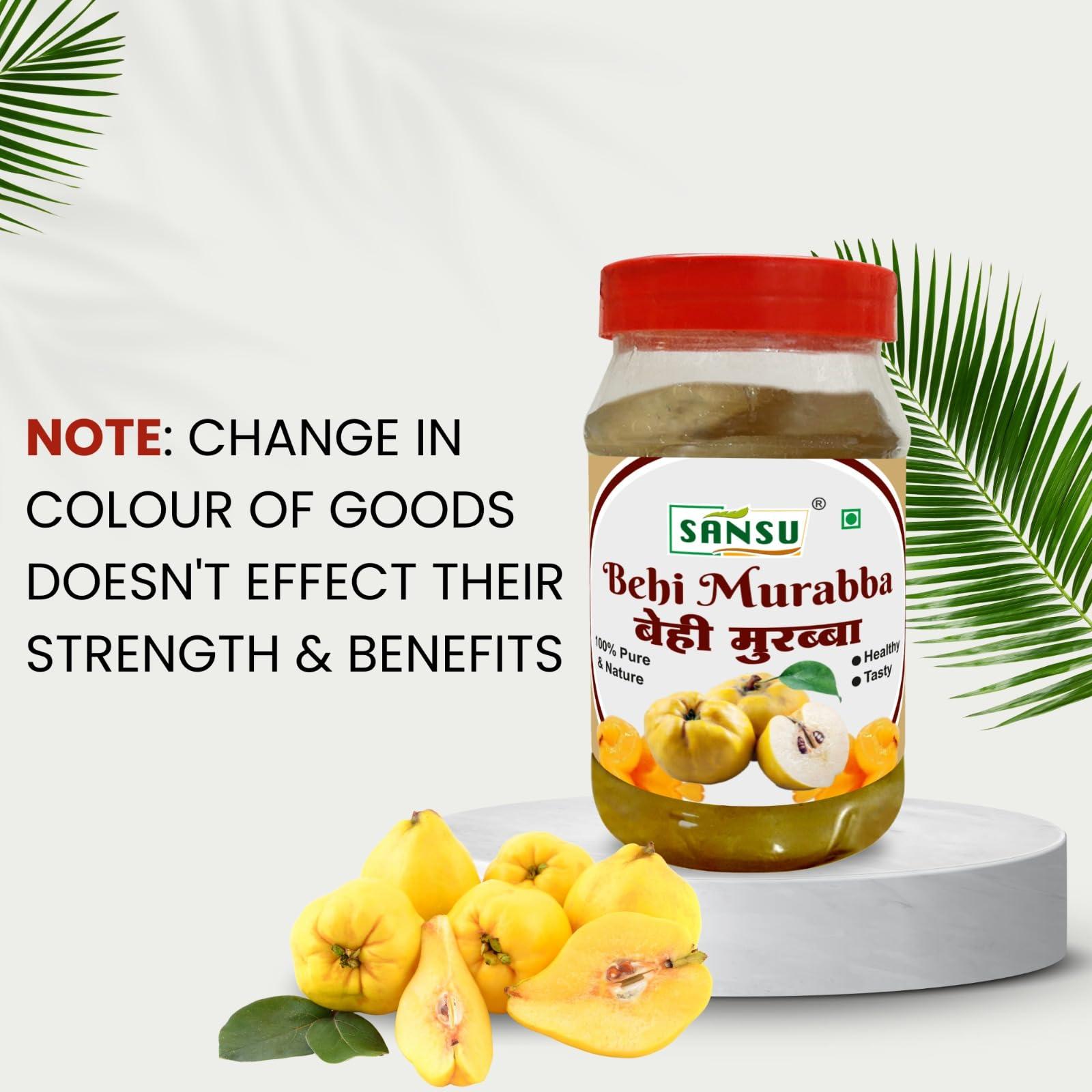 SANSU SANSU Behi Murabba \"Natural Pure Hygienic\" | Behi Murabba, Bihi Murabba, Safarjal Murabba) (Quince Murabba) with \"Raw Forest Honey | Good for Health and Immunity 1 kg