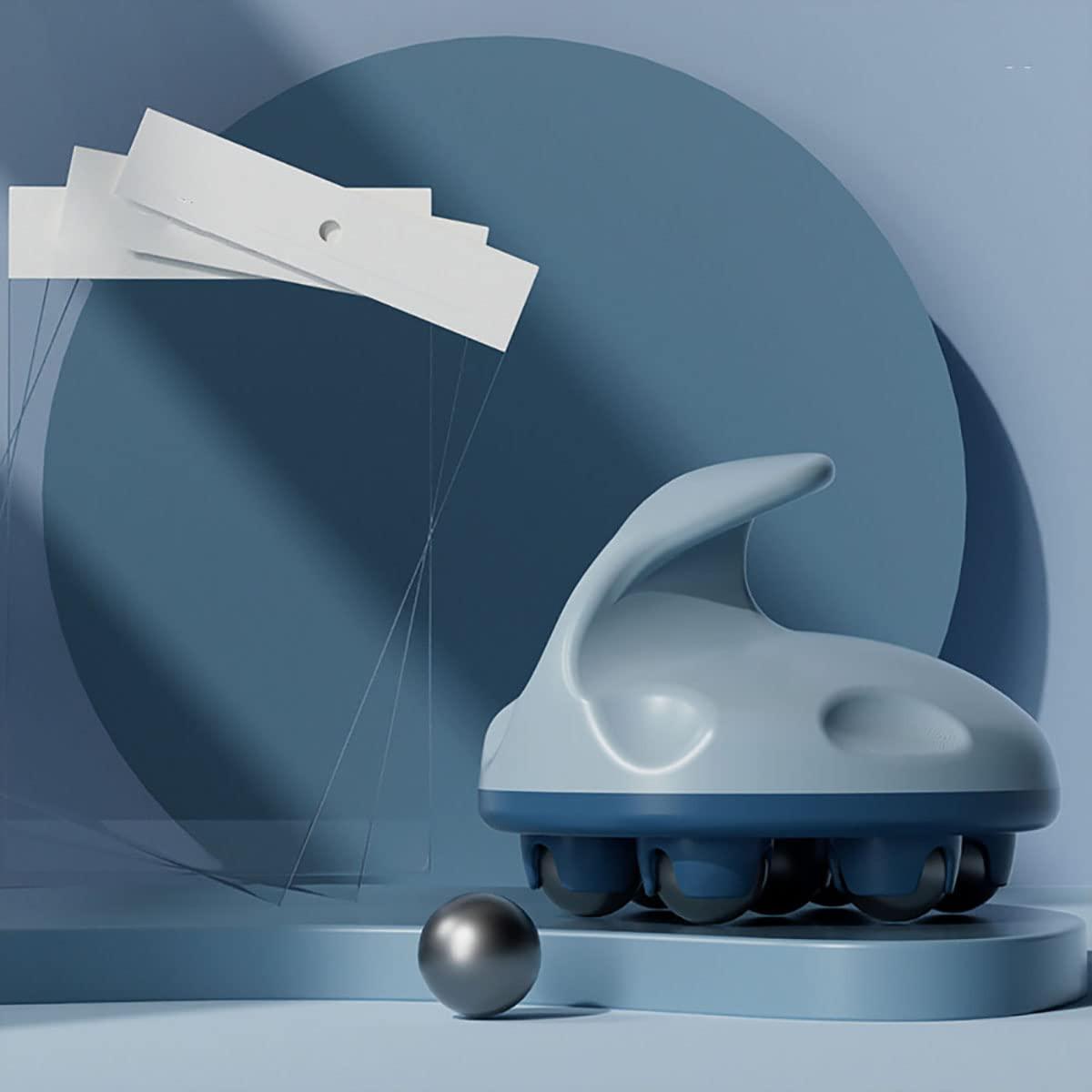 WE-CEF WE-CEF Roller Ball Massager, Stainless Steel Ball Bead Body Dredging Muscle Pain Relief Relax Massage Tool Muscle Roller Massager Circular Muscle Roller for Leg Neck Hand Arm Muscle(Blue)