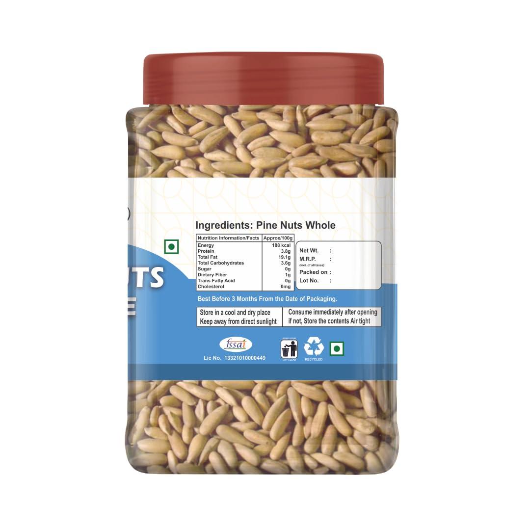 ZAYA DRYFRUITS Zaya Dryfruits Pine Nuts Whole,Chilgoza Saboot, Neze Saboot,Chilgoja With Shells,Inshell Pine Nuts (200G)