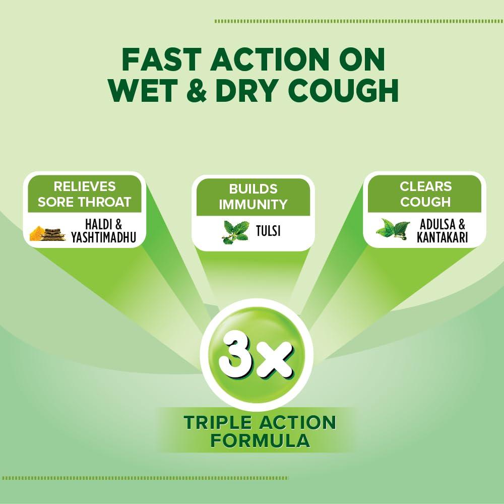 AYUSAS AYUSAS Sapat Adulsa Cough Syrup, Paraben Free, Child Safe, Triple-action formula,100% Natural for Wet and Dry Cough, (200 ml) (Pack of 2)