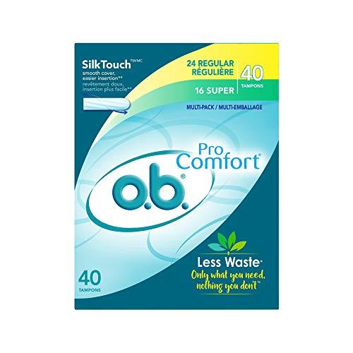 o.b. o.b. Pro Comfort Applicator Free Digital Tampons, Regular and Super Multi-Pack - 40 Count