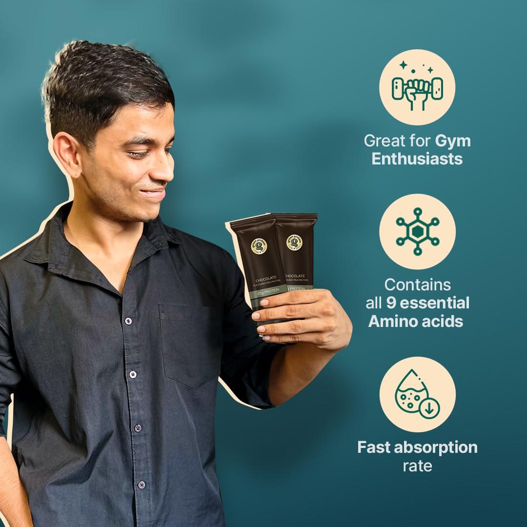 Green Protein GREEN PROTEIN Sport Vegan Plant Pea Protein Isolate Powder, 25gm Protein, 5g BCAA Per Serving, No Added Sugar | Soy Free, Dairy Free, Gluten Free, Allergen Free, Chocolate Flavor, 1kg