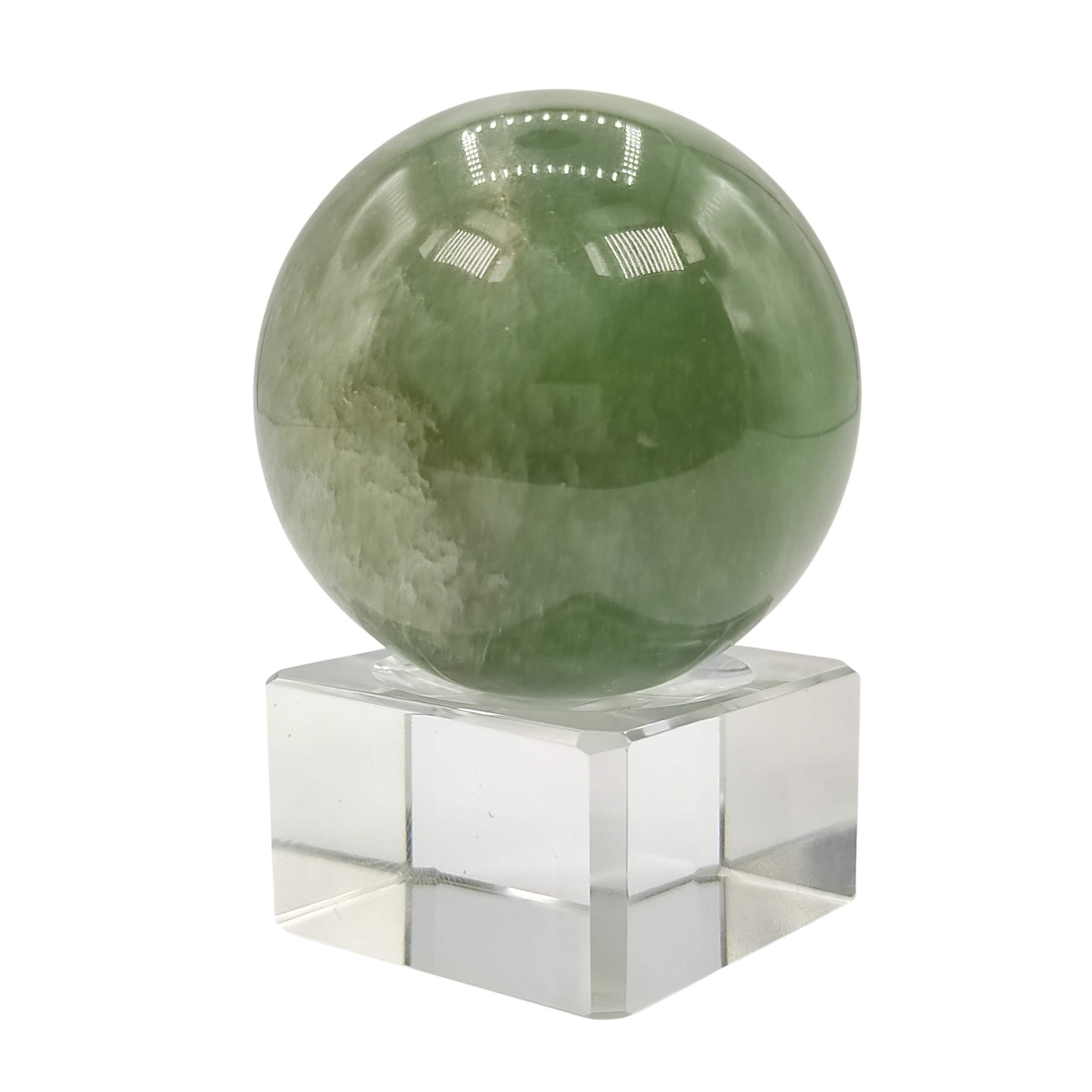 Plus Value Plus Value Natural Green Aventurine Ball Sphere - Reiki & Healing Crystals Vastu Feng Shui Chakra Aura Meditation (100 to 200grams with Stand)