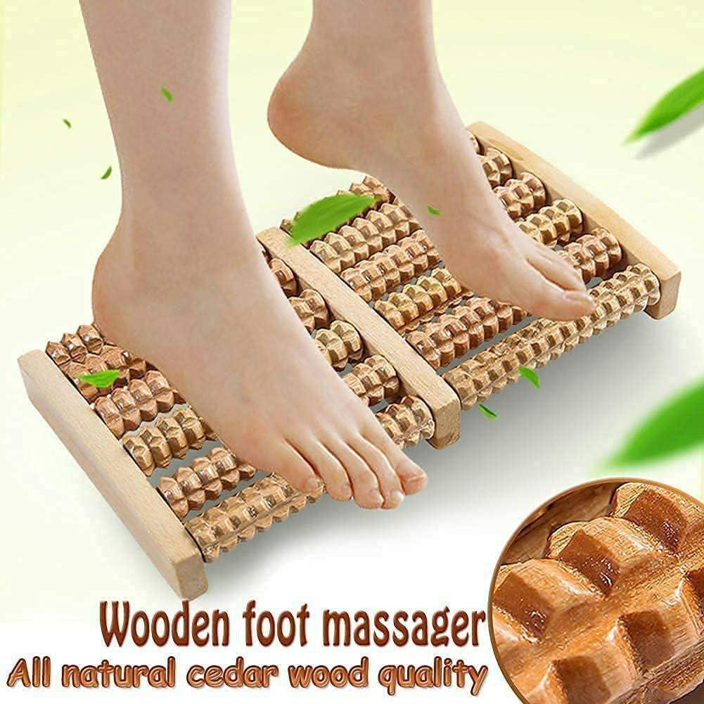 Piercell ENTERPRISE Piercell Wooden Roller Foot Massager Acupressure Point Device Relaxation Health Care Product Foot Massager And Legs Pain Relief Massager (Set of 1)