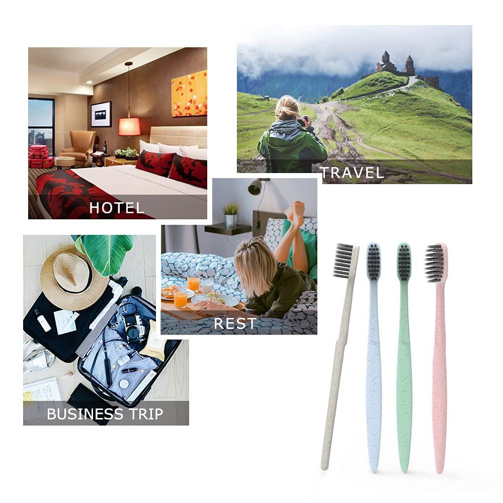 DR.PERFECT DR.PERFECT Prepasted Wheat Charcoal Toothbrush Individually Wrapped with Sealed Paper Bag Pack of 24 (24)