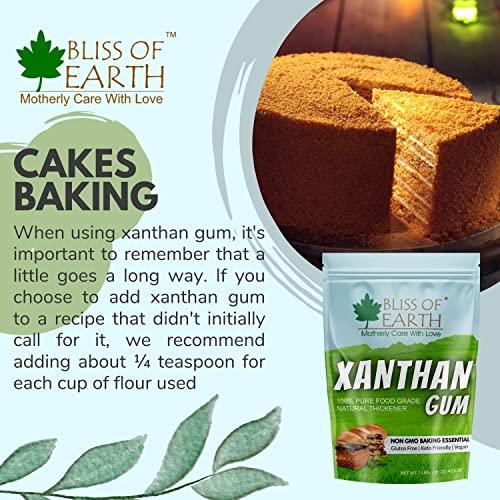 BLISS OF EARTH Bliss of Earth Xanthan Gum Powder 100% Pure Food Grade Natural Thickener Gluten Free, Keto Friendly, Vegan 453gm