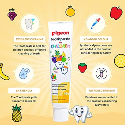Pigeon Pigeon Children Toothpaste, Fruit Punch,Oral care (45g, Pack of 2)
