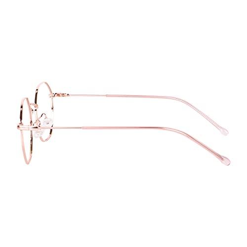 Poshh Eyewear Poshh Eyewear Hexagonal Shape Blue Cut Antiglare Zero Power Computer Eyeglasses For Men And Women | Blue Light Filtering Glasses For Computer And Mobile Use | 100% UV Protection (Rose Gold)