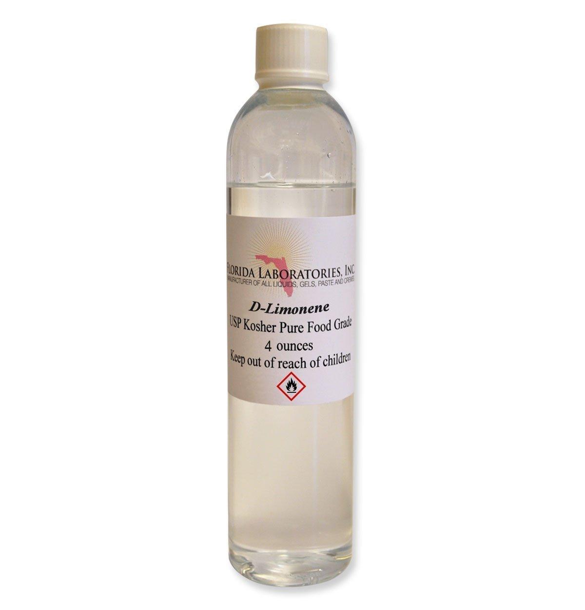 Florida Laboratories D-Limonene 100% FOOD GRADE Citrus Solvent 4oz Dlimonene Orange Oil
