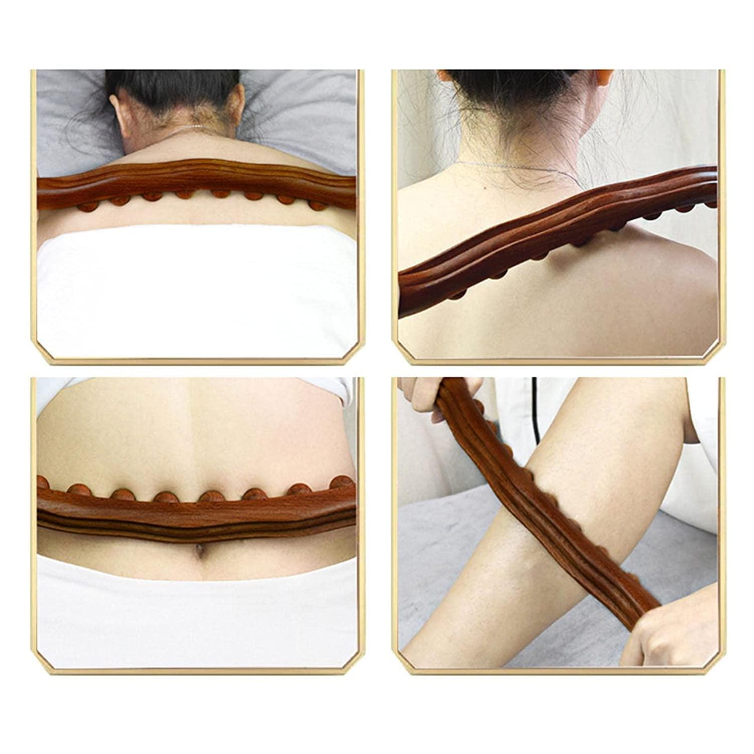 Kruvad Kruvad Gua Sha Stick Massage Wooden Stick for Shoulder Neck Arms Carbonized Wood Massage Tool