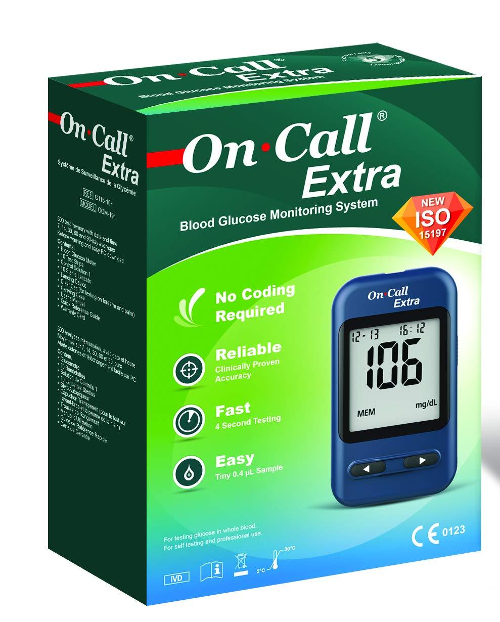 On Call On Call Extra Blood Glucose Sugar Check Glucometer with 25 FREE Strips from ACON USA