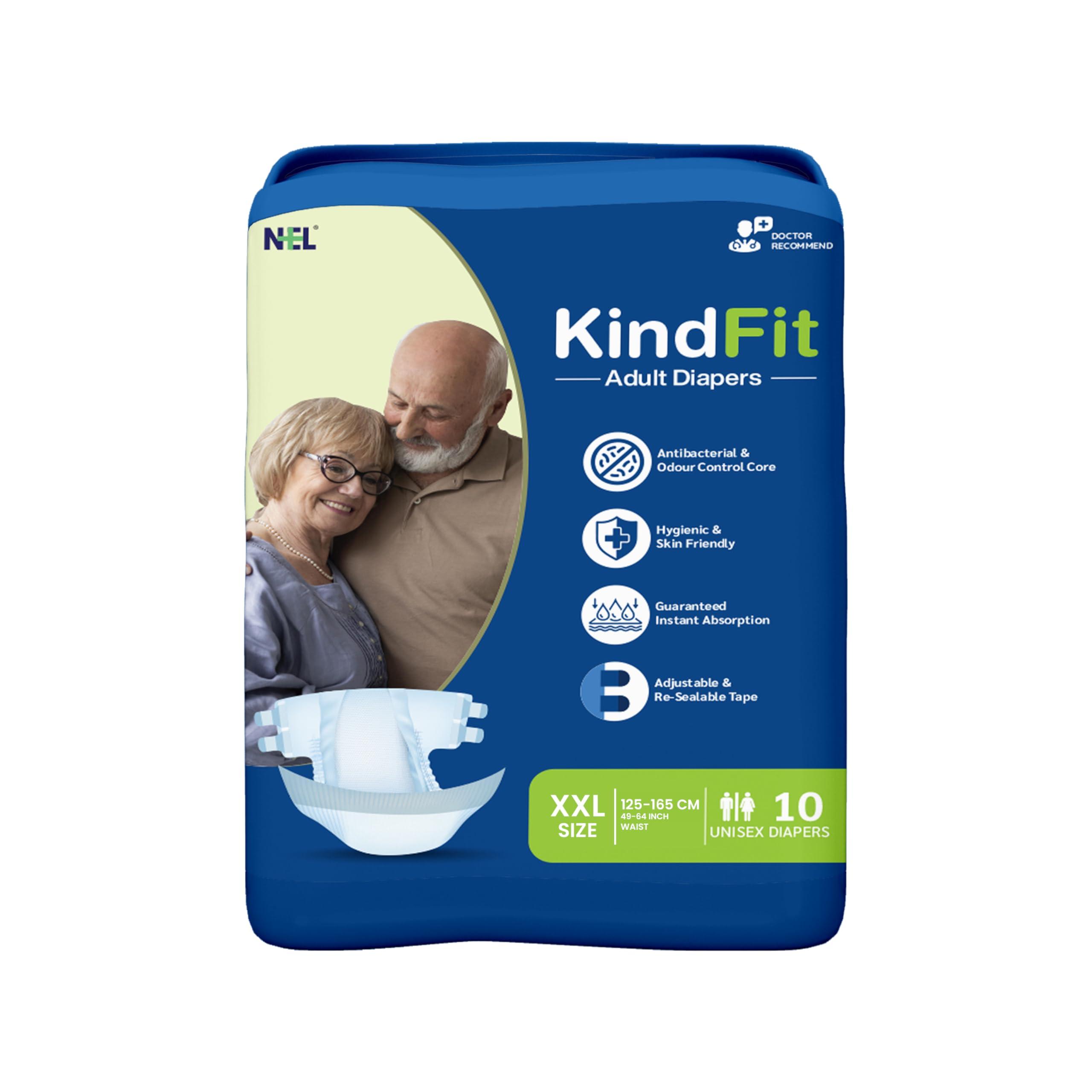 KINDFIT KINDFIT Open Tape Adult Diapers | Size : XXL - 30 Pieces | Pack of 3