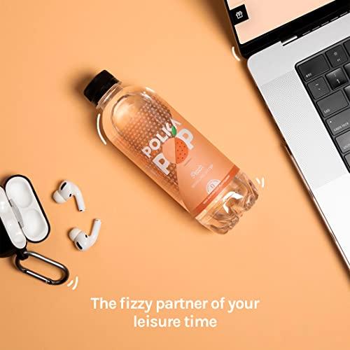 POLKA POP POLKA POP Peach Flavoured Sparkling (Fizzy) Water | Pack of 24 (350ml Each) | 100% Natural Flavour | Zero Sugar & Zero Calories | No Aspartame or Stevia