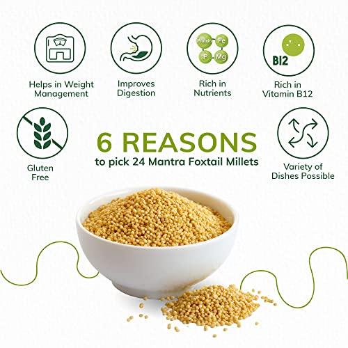 24 Mantra Organic 24 Mantra Organic Unpolished Foxtail Millet, LOW G.I Kangni, Naturally Gluten Free