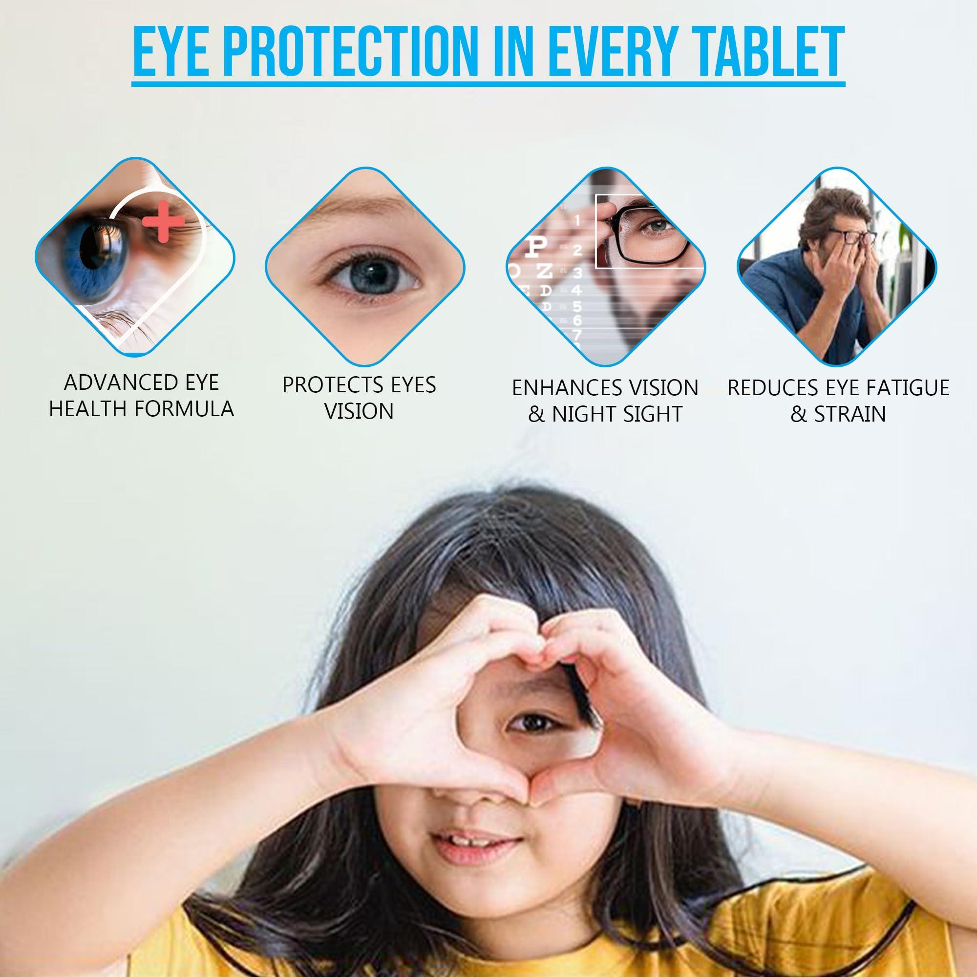 Hiral Health Hiral Health\'s Viz-9 Tablets: Advanced Eye Vitamin with Lutein, Zeaxanthin, Astaxanthin, and Vitamin A eye supplements to improve vision, Protect from Blue Light and UV Rays (60 Tabs)