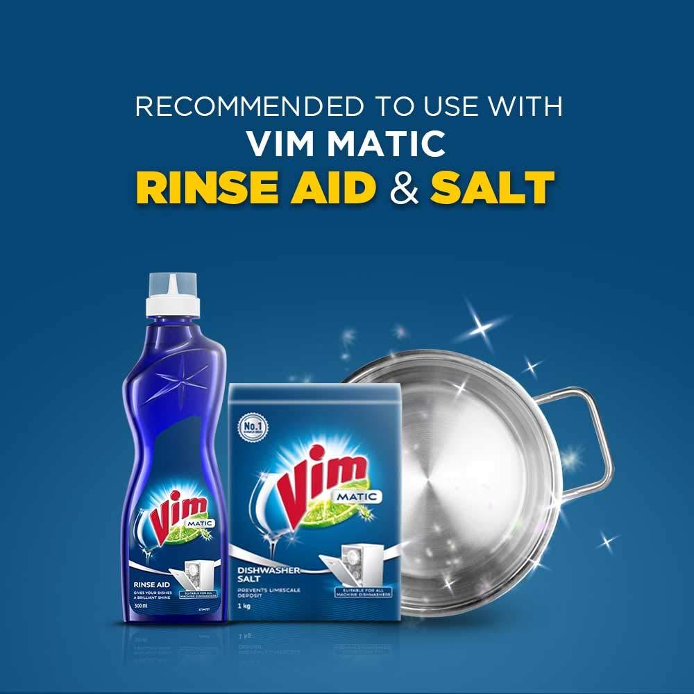 VIM Vim Matic Dishwash Detergent Powder, 1 kg | Suitable For All Dishwashers | With Powerful Enzymes To Cut Through Grease And Tough Stains (Pack of 5)