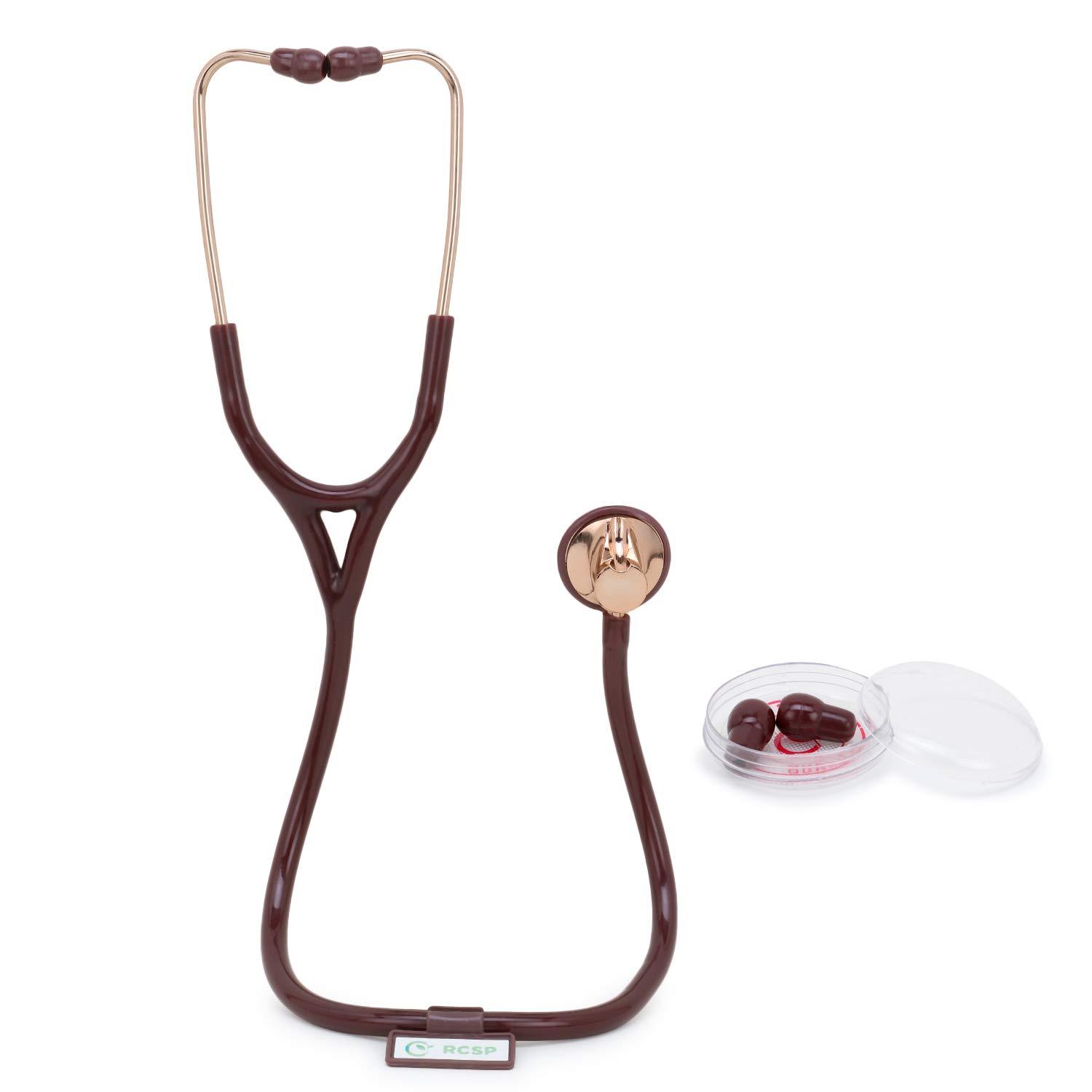 RCSP RCSP Cardiology stethoscope for docotor \'s and medical student Rose Gold Color Single Head Brass (CHOCOLATE)