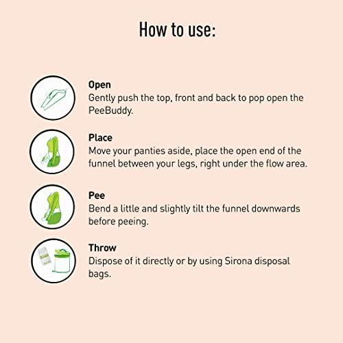 PEE BUDDY PEE BUDDY 5 Funnels Disposable Female Urination Device for Women | Portable, Leak-proof Stand and Pee Funnels for Women, Girls| Public Toilets, Travel, Camping, Hiking and Outdoor Activities