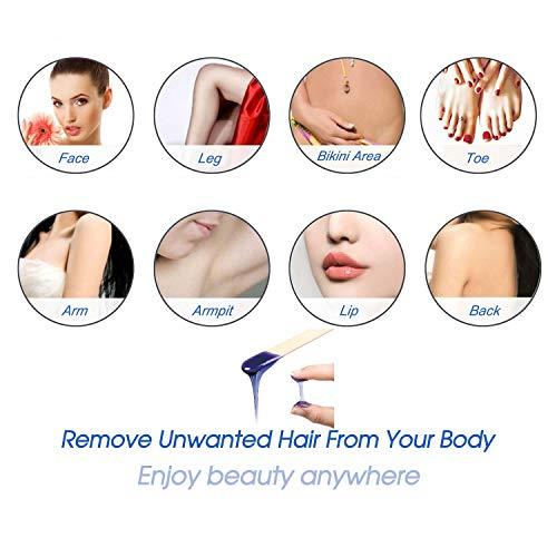 Yovanpur Yovanpur Women Hair Removal Hard Wax Beans Hard Body Wax Beans For Facial Arm Legs 300G/Bag With 10Pcs Wax Spatulas (Lavender)