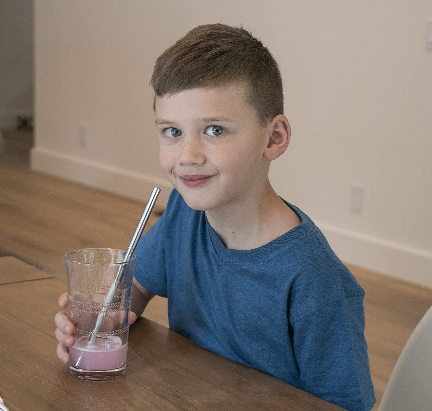 ANAB GI ANAB GI Reusable Straw Collapsible Metal Drinking Straw Portable Straw with case (Silver)