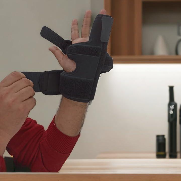 GoodsHealthShop GoodsHealthShop Boxer Finger Splint - Metacarpal Finger Splint Right Removable Splint for Boxers Fracture - Little and Ring Finger Protection - Fits Left or Right Hand Brace (Small,Neoprene)