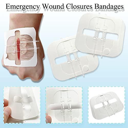 Mediss Mediss Emergency Wound Closures Band-Aid Adhesive Bandages, Zip Stitch Stickers For Camping, Survival & Household Gear, 2 Pcs/Box