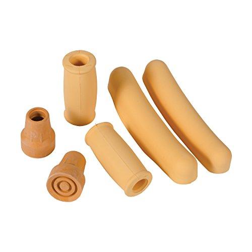 DMI DMI Crutches Accessories Kit with Foam Underarm Crutch Pads, Closed-Style Hand Grip Covers and Durable Slip-Resistant Rubber Tips, Beige