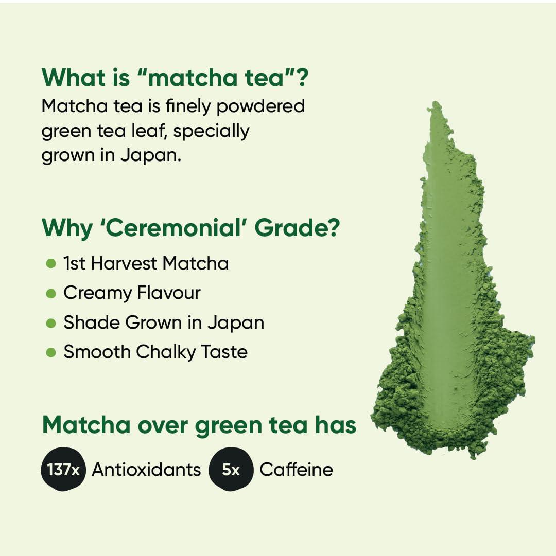Tencha Tencha Ceremonial Matcha | Japanese Matcha Green Tea Powder | Sourced from Shizouka, Japan | Vegan | No Artificial Sweeteners | 50 GM, Pack of 1