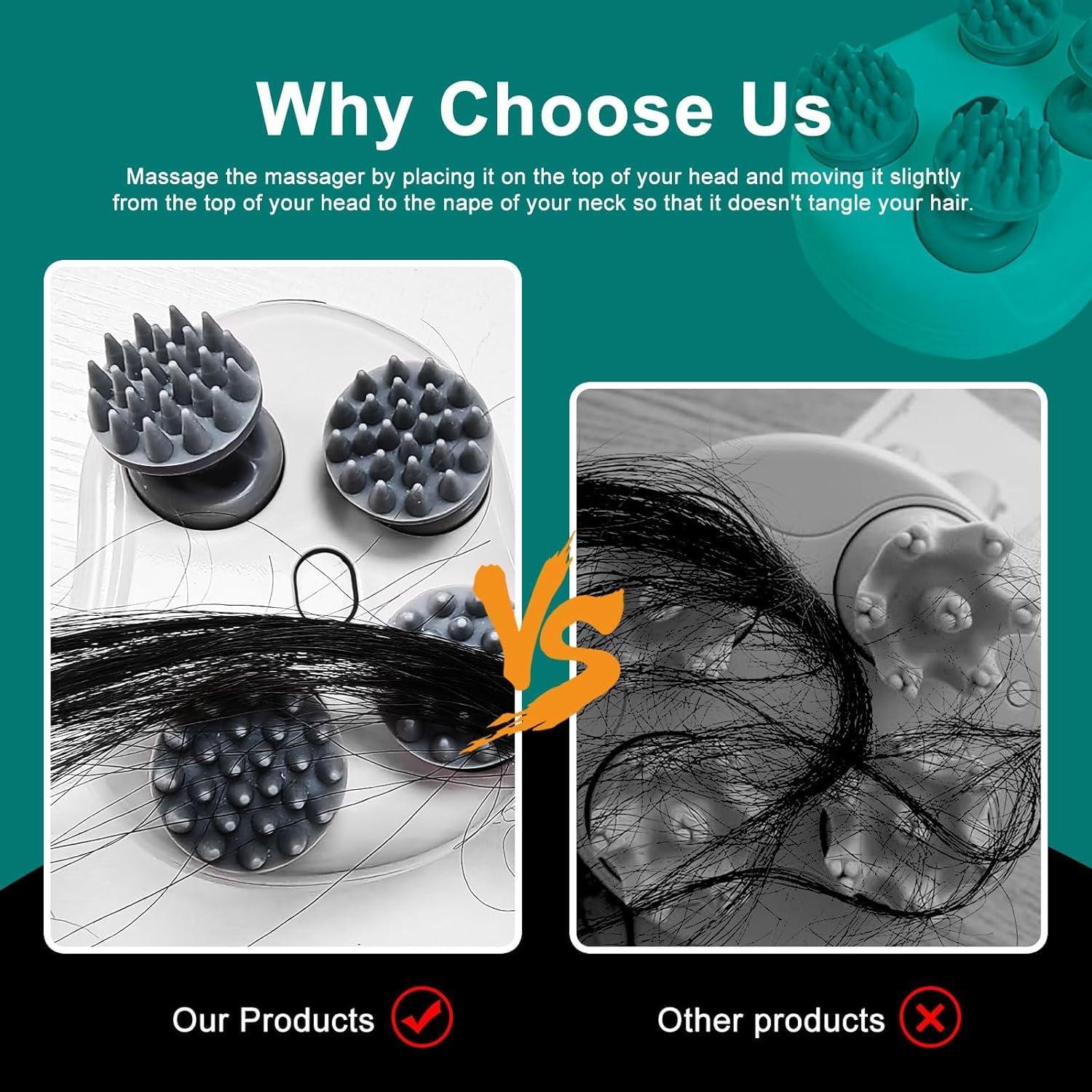 RICUZA Ricuza Electric Head,Scalp Massager | Advance Red Light Therapy for Boost Hair Growth, Hair Fall Control, Scalp Therapy | 3 Speed Mode Handheld,Portable,Scalp Scratcher Body Massage for Hair Growth,Deep Clean & Stress Relaxation