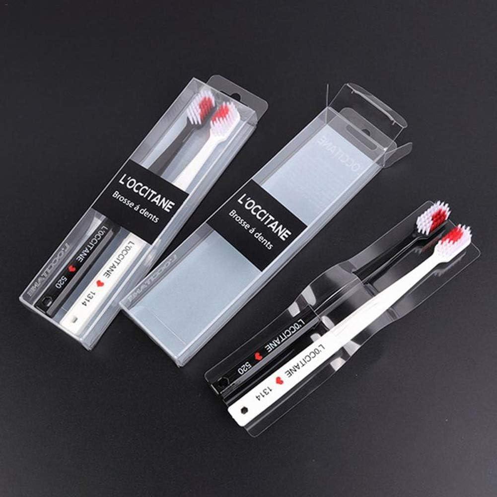 JJLFresheners 2Pcs Toothbrushes Black and White Heart Shaped Couple toothbrushes eco Friendly Nano toothbrushes Dental Care Brush Manual Toothbrushes one Size,Oral Care