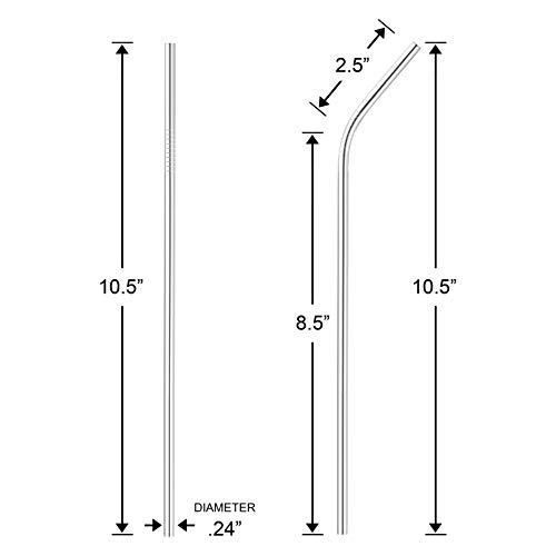 SIPWELL SipWell 8 Piece Set Extra Long Stainless Steel Drinking Straws - Extra Long Metal Drinking Staw w/Cleaning Brush - Perfect for Tumblers/Rumblers/Cups/Mugs, Easy Clean - Any Kind of Beverage