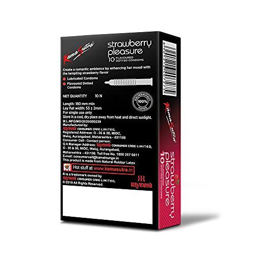 KamaSutra KamaSutra Strawberry Flavoured Condoms for Men 10 Count, Pack of 3