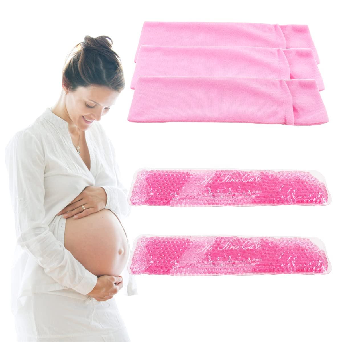 HI FINE CARE Reusable Perineal Cooling Pad,Pain Relief of Postpartum Hemorrhoids, Instant Perineal Cold Pack,Vaginial Ice Pack for Pain Relief(2 Pcs+3 Washable Sleeves/10X2.4in)