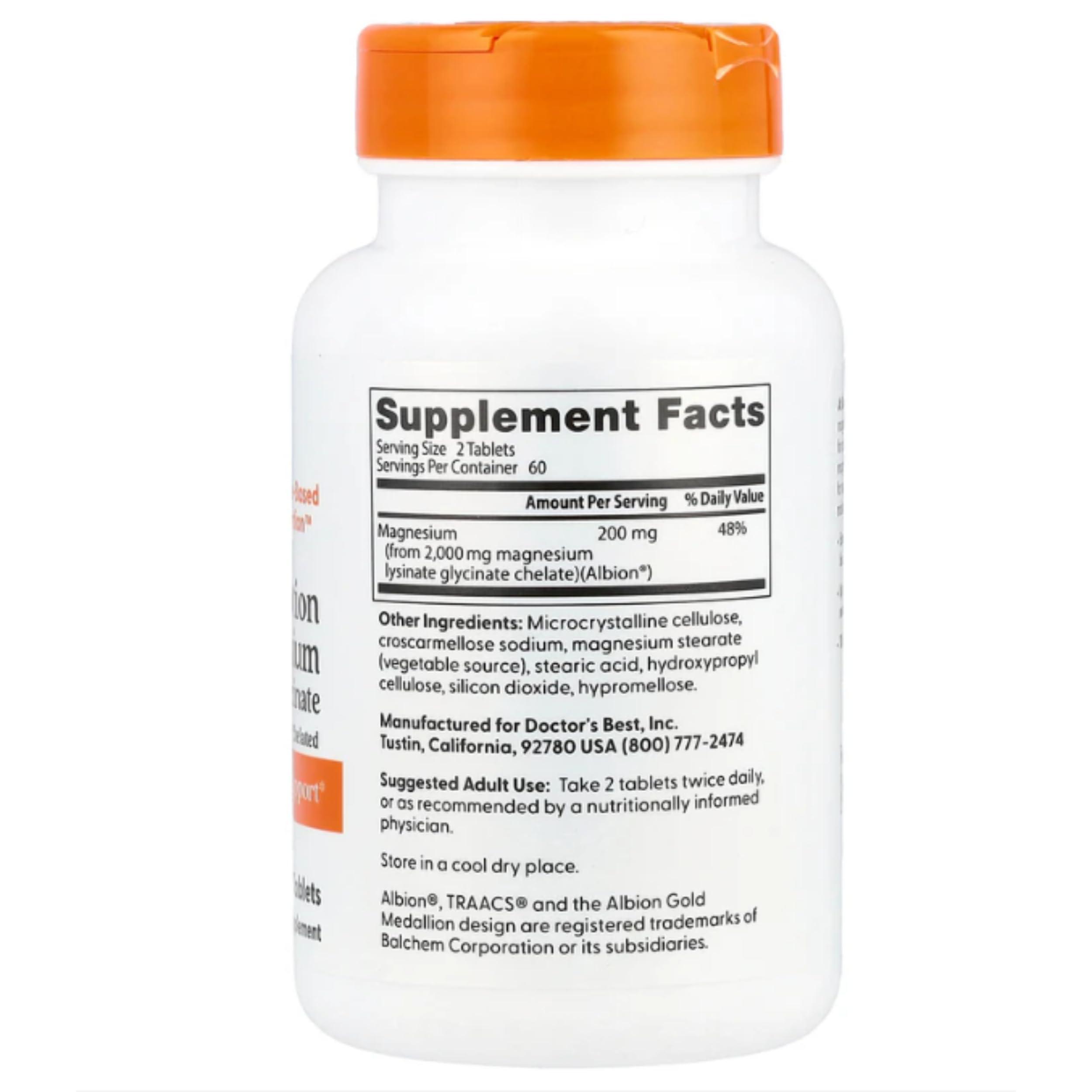 Doctor's BEST Doctor'S Best High Absorption Chelated Magnesium - 100 Mg, 120 Tablets