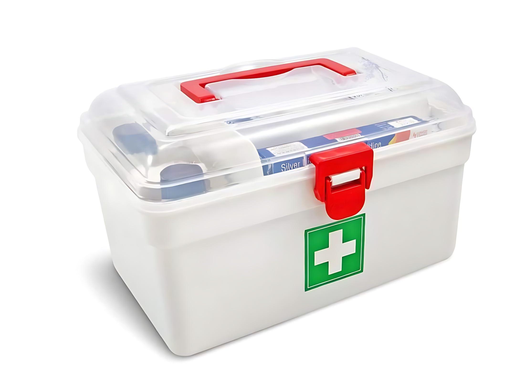 HARIVAR MART Harivar Mart Medicine Box 2 Layer Portable First Aid Family First Aid Kit Medicine Box Multipurpose Storage Repair, Tool, Medicine Organizer Kit