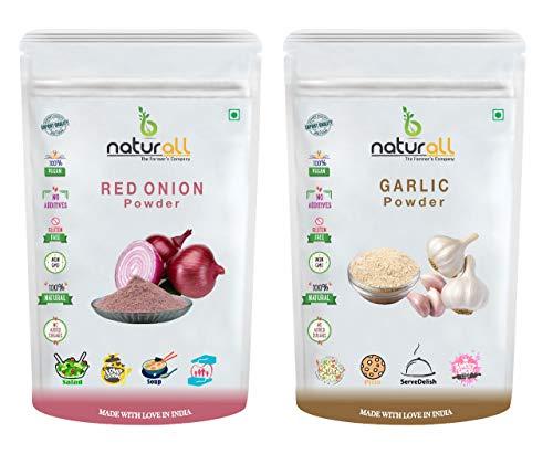 B Naturall B Naturall Pack of 2 - Red Onion Powder 500 GM & Garlic Powder 500 GM Combo Pack