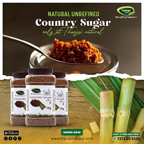 Thanjai Natural Thanjai Natural Country Sugar 180g / Sugarcane Jaggery Powder/Naatu Sakkarai - Organically Processed 100% Natural, No Chemical Added (Jar)
