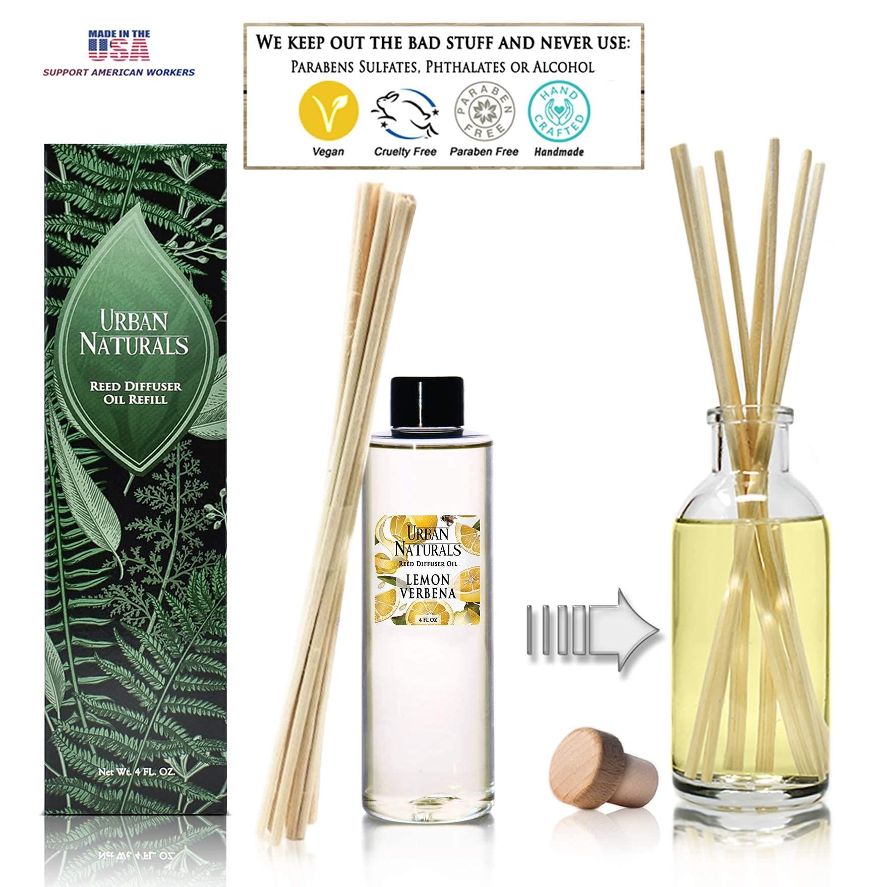 Urban Naturals Urban Naturals Lemon Verbena Scented Oil Reed Diffuser Refill | Includes a Free Set of Reed Sticks! 4 oz.