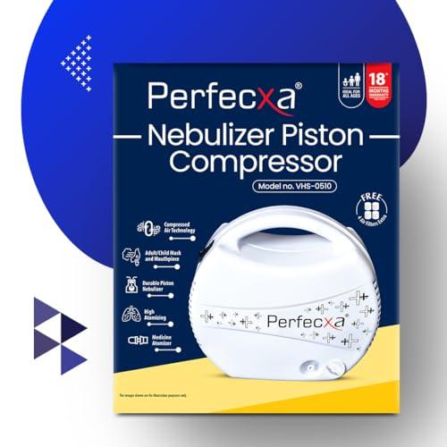 Perfecxa Perfecxa Portable Compressor Nebulizer Machine For Adults & Kids, Made In India with 18 Months Warranty, Nebulizer Kit for Adult and Kids Available inside the Box and 5 Filter