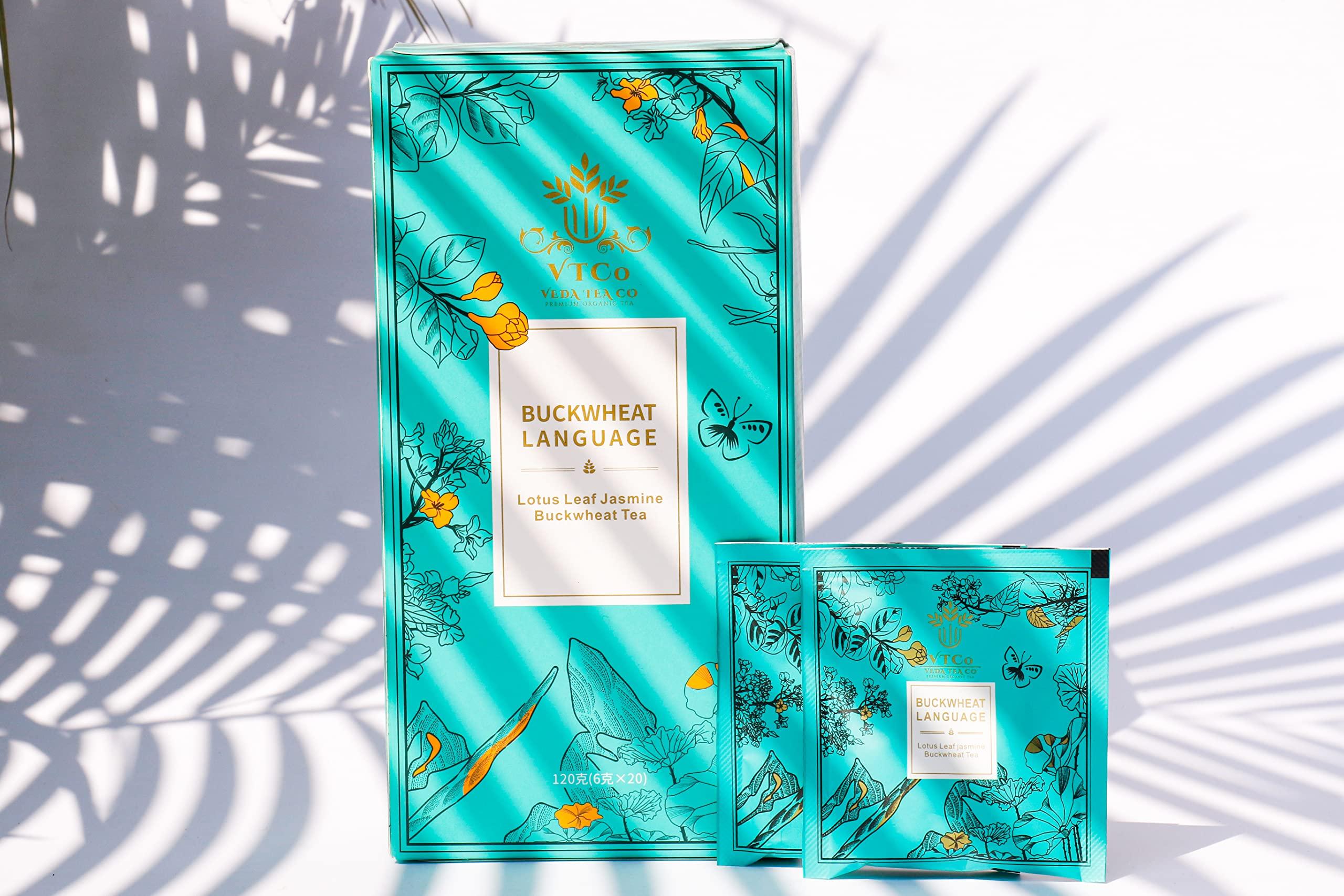 Veda Tea Co Veda Tea Co Lotus Leaf Jasmine Buckwheat Language Tea for Refresh Mind and Stress Relief 120g