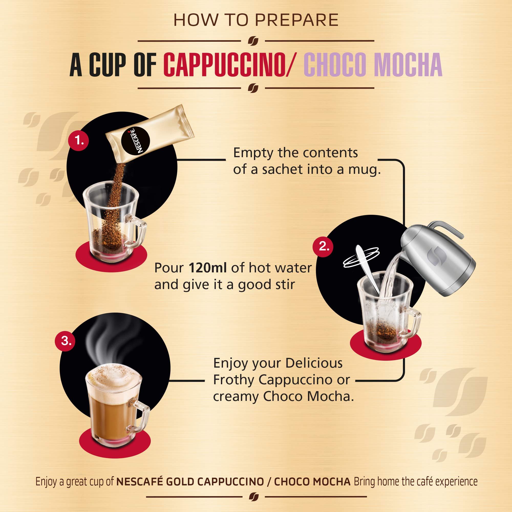 Nescafé Gold NESCAFE Gold Choco Mocha| Frothy Delicious Coffee| Instant Coffee Premix Powder  Just add hot water | Cafe like Coffee at home | 250g Box (10 Sachets X 25 Gram)