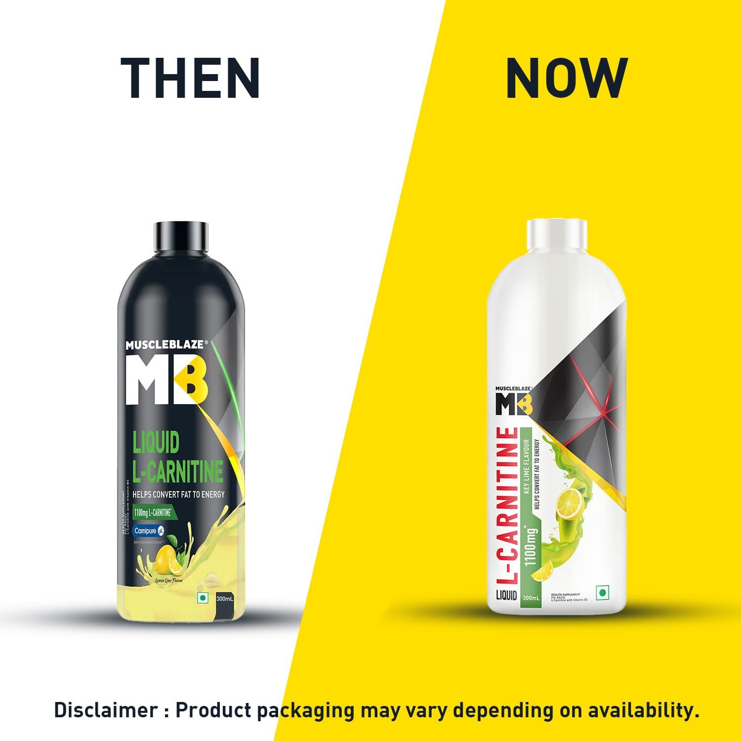 MuscleBlaze MuscleBlaze Liquid L-Carnitine 1100mg (Key Lime, 300ml, 20 Servings) | Converts Fat into Energy